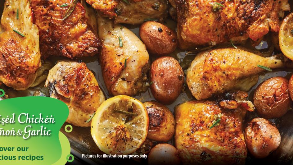 BRAISED CHICKEN WITH LEMON AND GARLIC