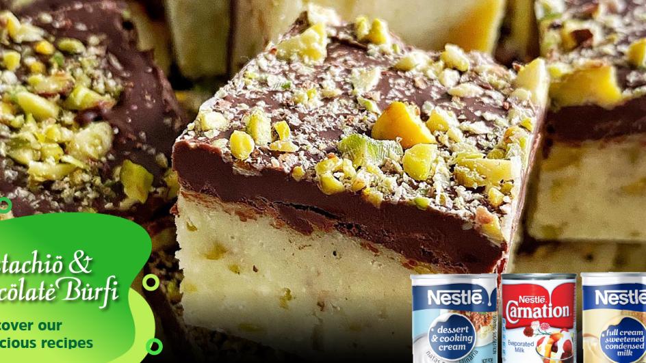 Pistachio and Chocolate Burfi