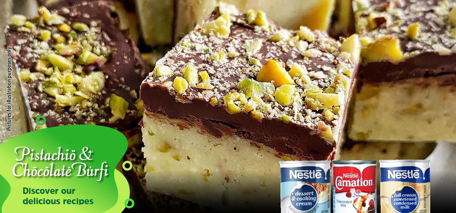 Pistachio and Chocolate Burfi