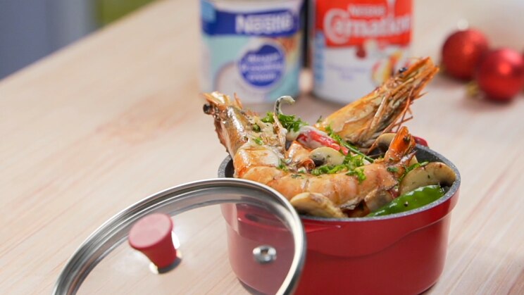 Crevettes à la crème