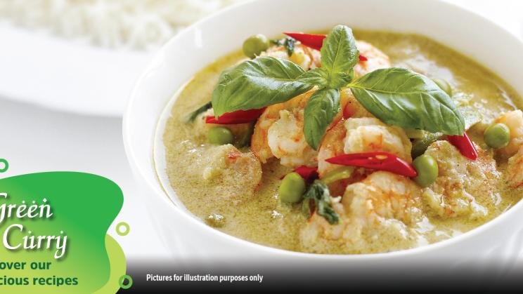 Crevettes au Curry Vert